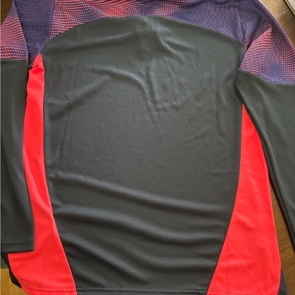 Puma Slim Fit Navy Zip Shirt with Pink Puma Logo and Pink Accent Pattern - Picture 7 of 8